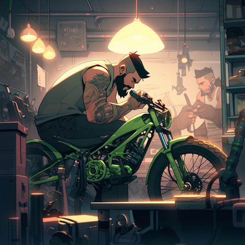 Skilled technician repairing electric bicycle Skilled technician repairing electric bicycle