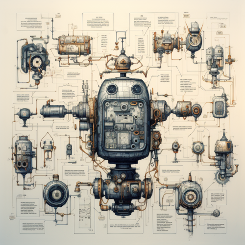 Schematic pencil drawing of electrical circuits