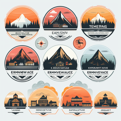 Vector flat logo for electronic music party mix evening