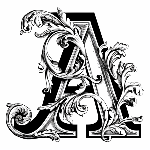 Black and white elegant letter A