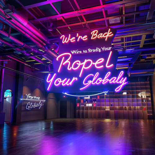 Elegant futuristic neon sign