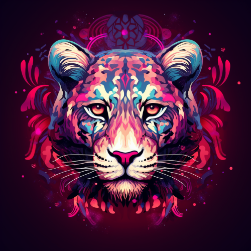 Colorful mandala with a vibrant leopard pattern