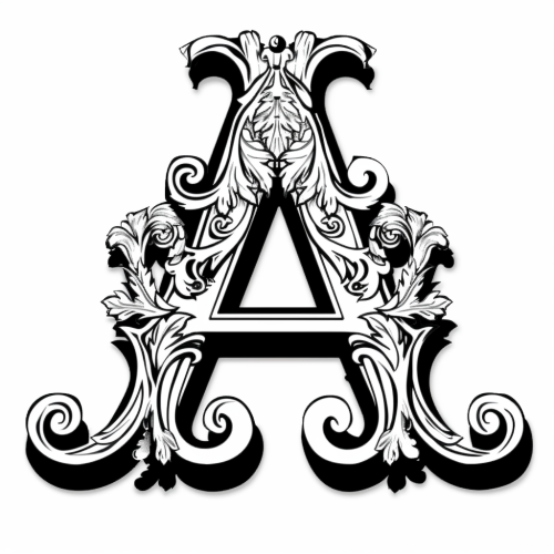 elegant letter a baroque vector
