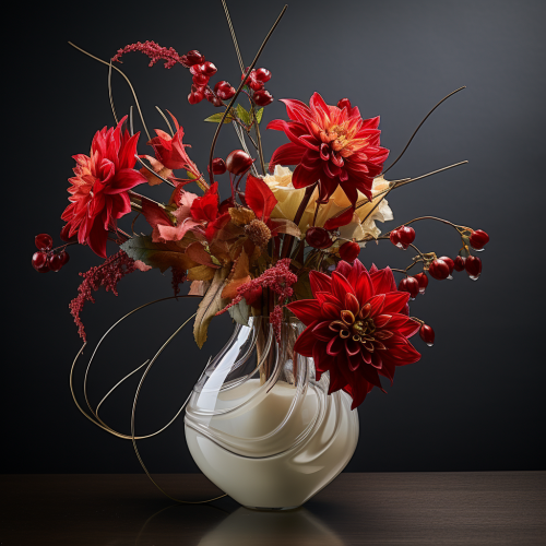 Elegant red flower vase arrangement