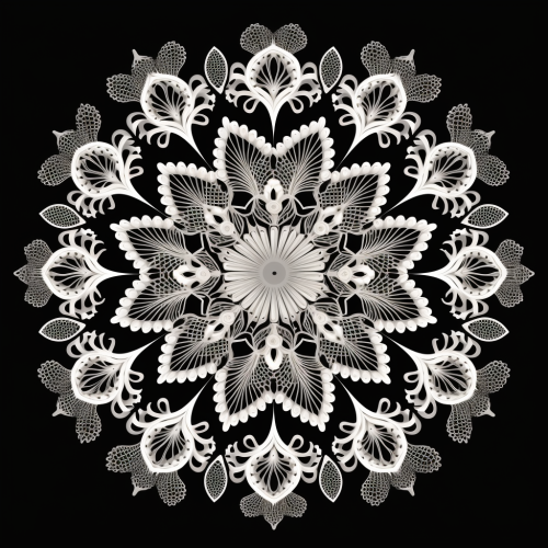 Graceful black and white lace pattern