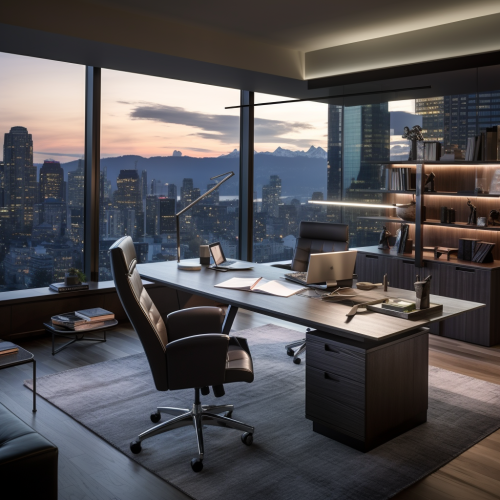 Open ledger on a modern workspace