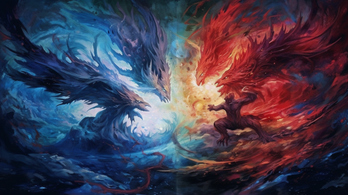 Vibrant colors in elemental chaos Vibrant colors in elemental chaos