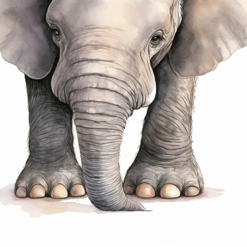 Elephant closeup stomping with exaggerated feet