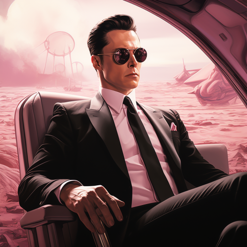 Elon Musk and Roger Smith piloting The Big O