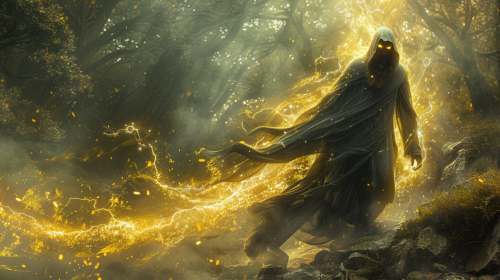 Elven mage with golden eyes