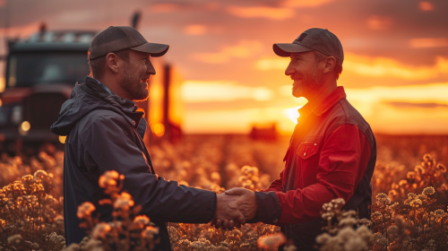 Emotional Handshake Farmer Truckdriver
