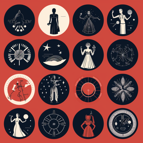 Icons representing empowered women