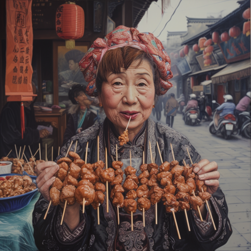 Empress of China eating lamb kebobs