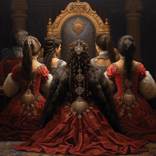 Empress and her ladies addressing empire's senate Empress and her ladies addressing empire's senate