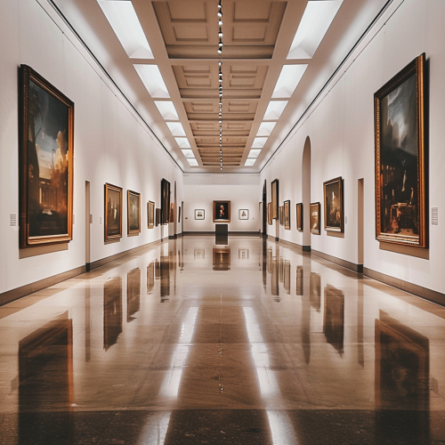 Empty art gallery frame photo