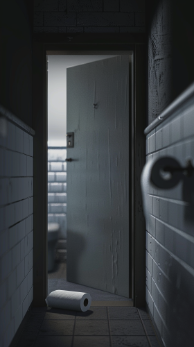 Empty toilet paper roll