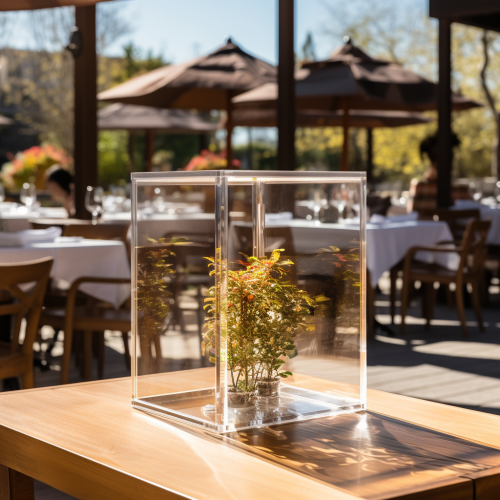 Empty Transparent Box in Garden
