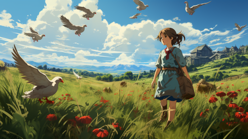 Sad Farmer Searching for Missing Chicken