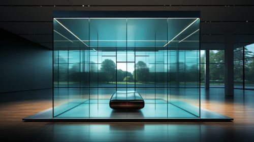 Glass display case with mankind's invention