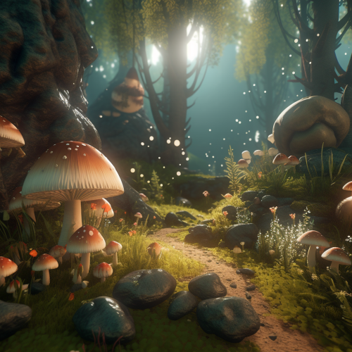 Beautiful enchanted forest scenery in 4k 3D Beautiful enchanted forest scenery in 4k 3D