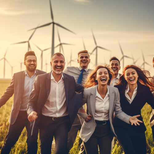 Energy managers discussing renewable options