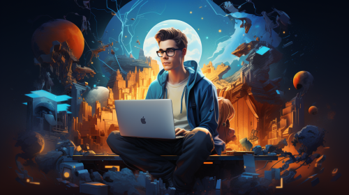 Male engineering student showcasing portfolio Male engineering student showcasing portfolio