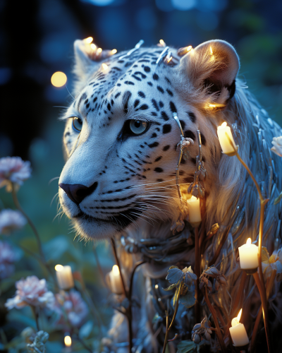 Psychedelic God Leopard in Jungle