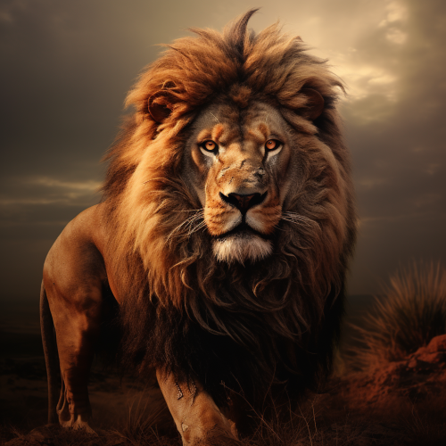 Majestic lion in studio