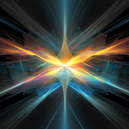 Abstract distortion with luminous transition and esoteric force