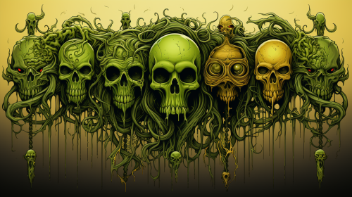Ethereal Eerie Lovecraftian Horror Skulls