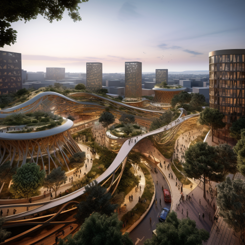 Ethiopian cityscape with harmonious blend of old and new buildings