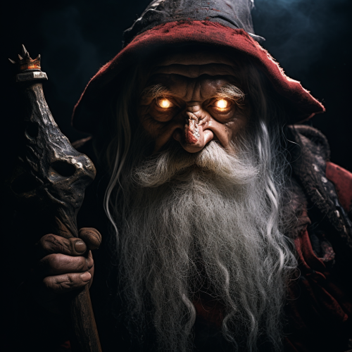 Sinister gnome with menacing axe