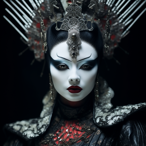 Evil Japanese Queen with Blackened Teeth White Face Paint Evil Japanese Queen with Blackened Teeth White Face Paint