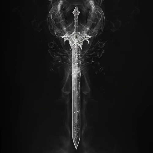 Evil sword on black background