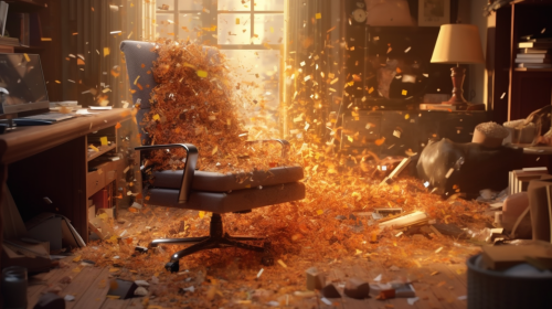 Objects exploding into existence from central point