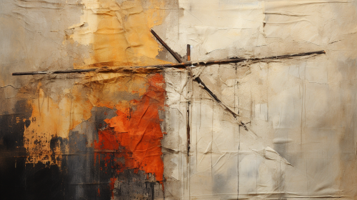 Earthy colored cross painting artwork