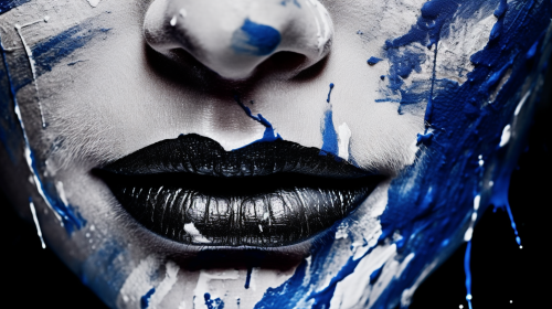 Lady with vibrant face paint art