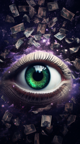 Eye in Space with Dollar Inside