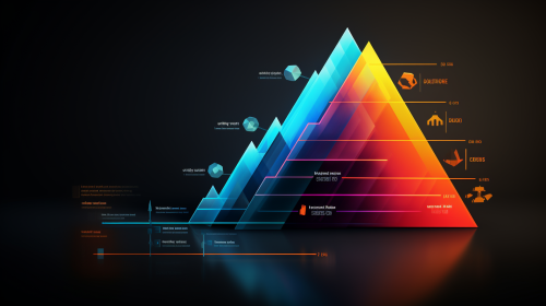 Colorful ribbon pyramid infographic design