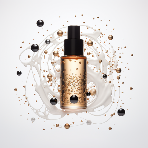 Facial oil dots on white background