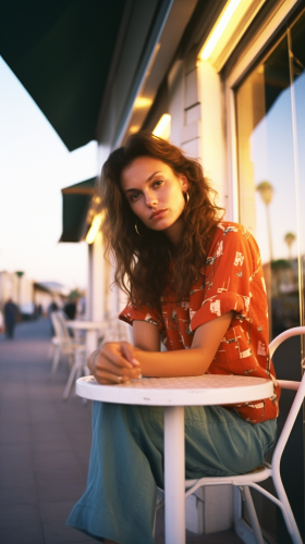 Stunning 1990s Female Model at Sunrise