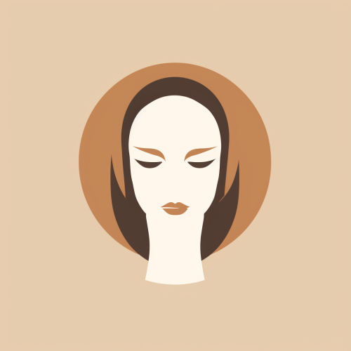 Minimalistic logo of faded women face