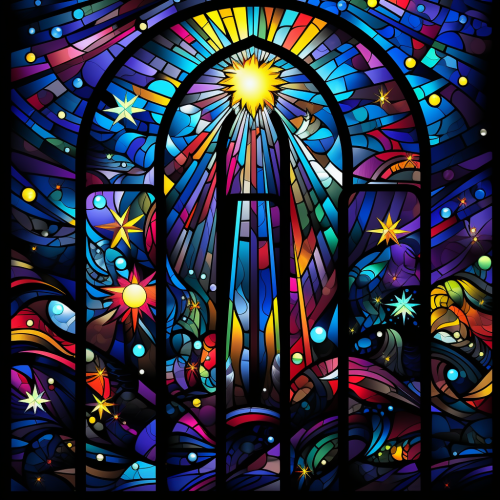 Vibrant stained glass art masterpiece