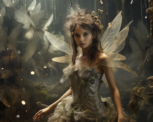 Hyper detailed fairy zombie war on the moon