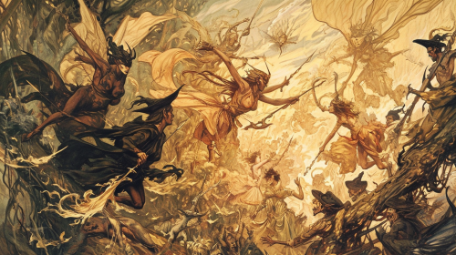 A fierce battle between fairies and witches