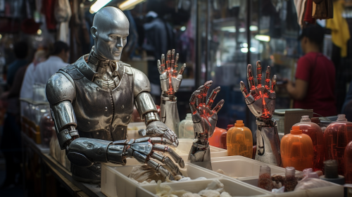 Hyper Realistic Fake Human Hands on Desk Hyper Realistic Fake Human Hands on Desk