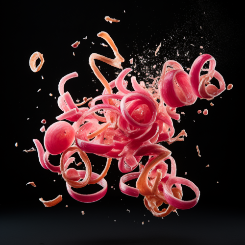 Crispy Red Onion Rings on Black Background