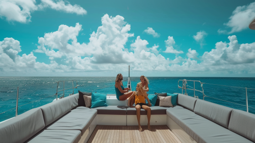 Family on Catamaran Deck