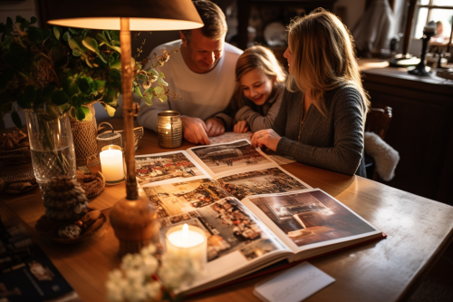 Family enjoying memories from France