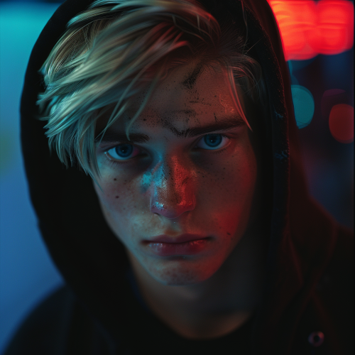 Blonde male musician portrait Blonde male musician portrait